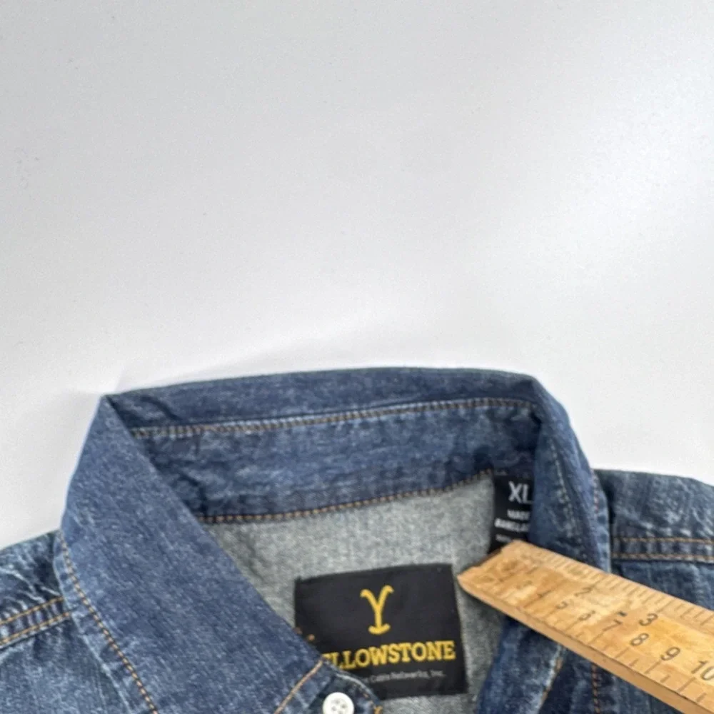 Yellowstone Dutton Ranch Western Denim XL Shirt Snap Button Cowboy TV Show Ranch - Picture 3 of 10